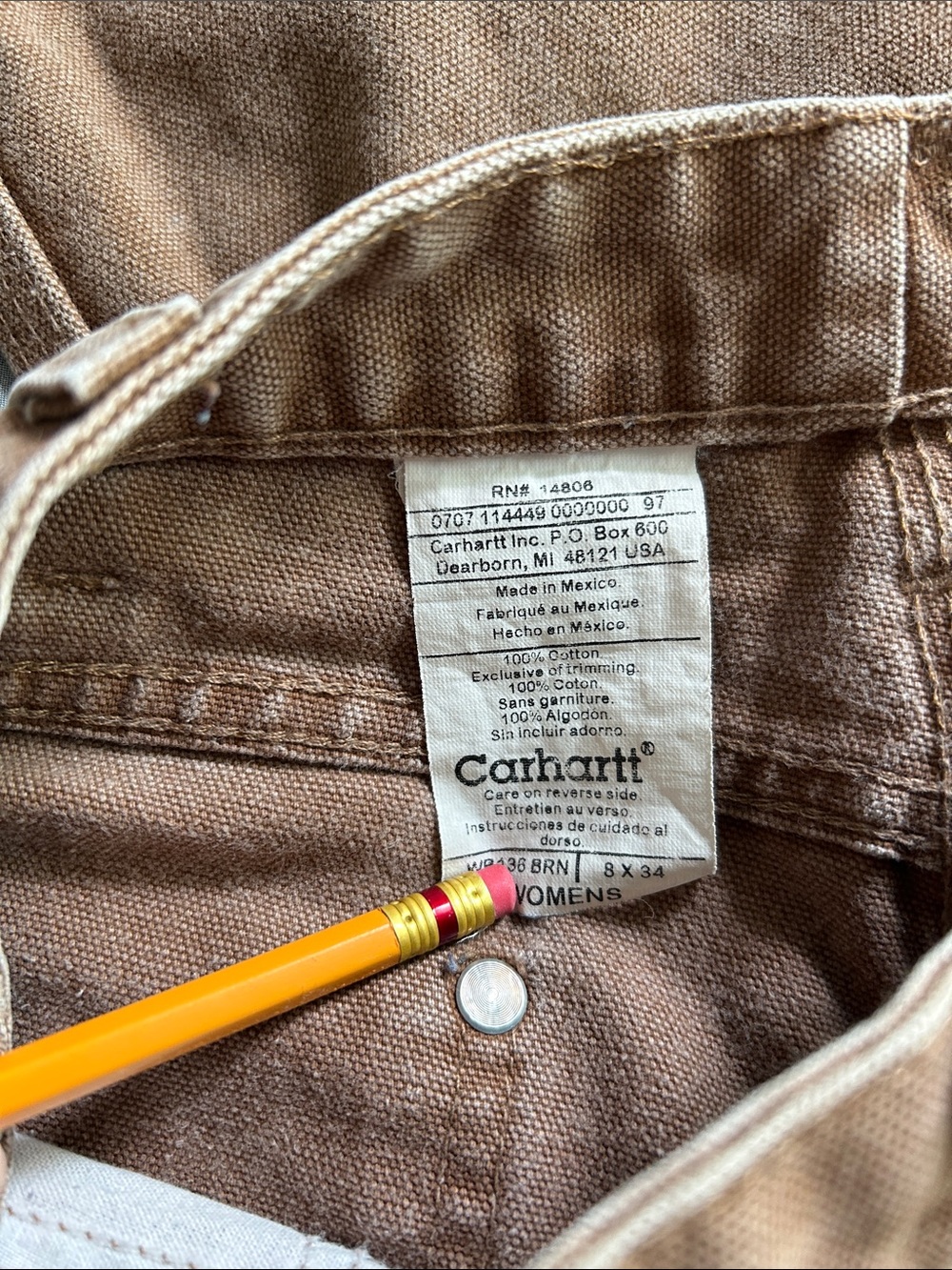 Carhartt Double Knee Work Pants 8x34 Y2K 2000s - Picture 4 of 8